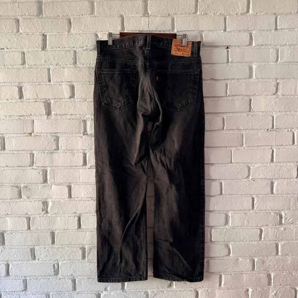 Vintage 00s Levi’s 505 Black Wash Red Tab Straight Leg Denim Jeans (Size 34x30)
